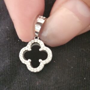Black Clover 925 Moissanite Diamond Pendant